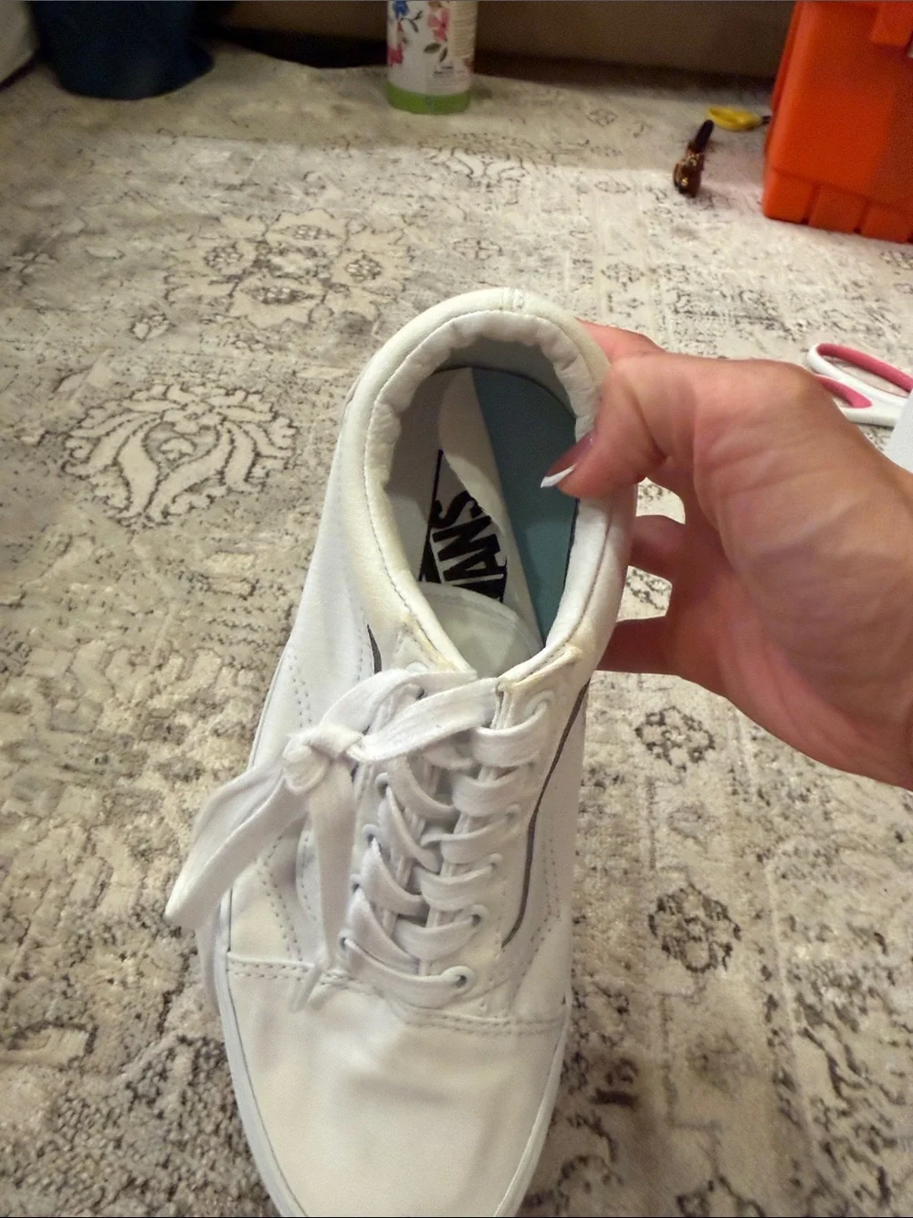 Vans Women's White Low-Top Canvas platform Sneakers size 7.5
